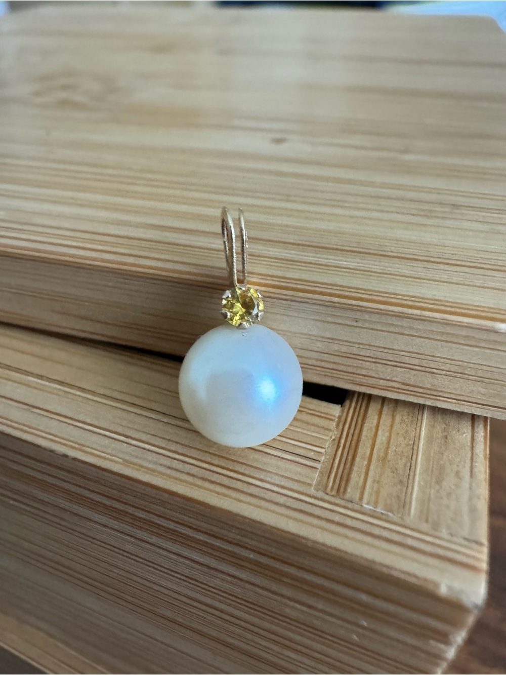 Freshwater Pearl Drop Pendant with November Birthstone Accent from Epcot